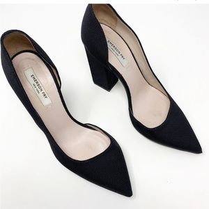 Emerson Fry Black D’orsay Block Heel Pump pointed
